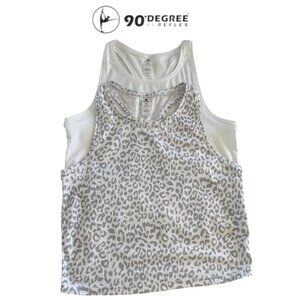 Yogalicious 90 Degree by Reflex Set of 2 Yoga Racerback Crop Tops